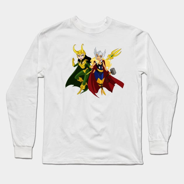 Sisters of Asgard Long Sleeve T-Shirt by capnflynn